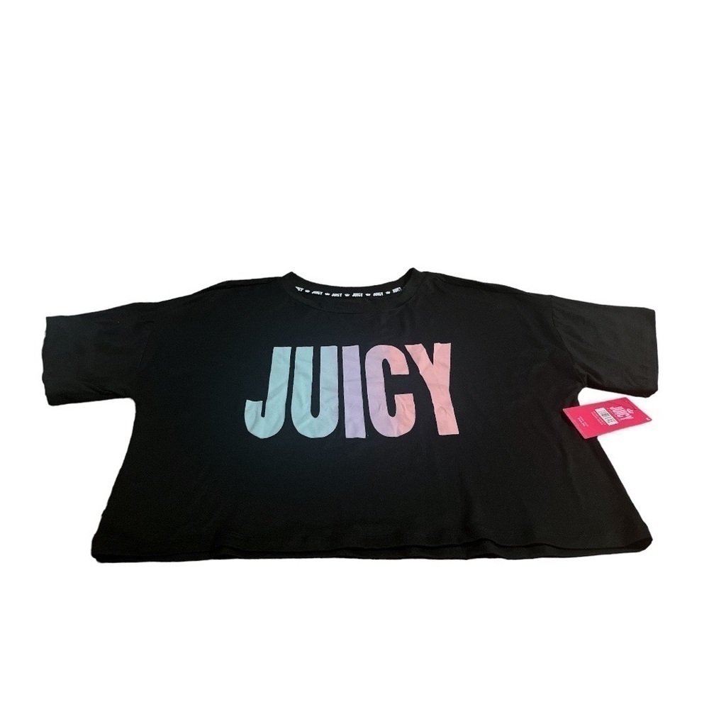 Juicy By Juicy Couture Womens Crew Neck Short Sleeve Crop Top